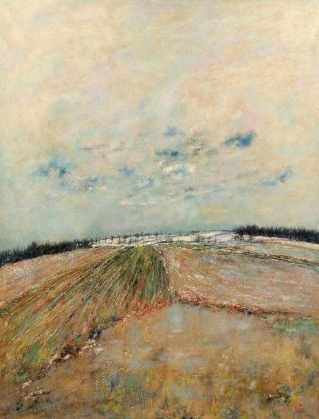 Bernard GANTNER (né en 1928)

Neige fondante, 1970
Huile sur toile.
Signée et datée en bas à droite.
Signée, datée et titrée au dos sur le châssis.
116 x 89 cm