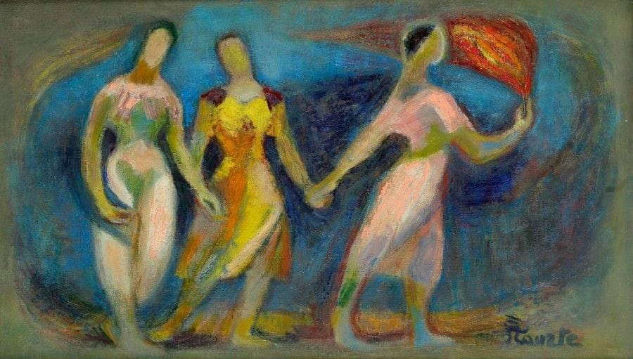 Suzanne TOURTE (1904-1979)

La Porteuse de flamme, 1966
Huile sur toile.
Signée en bas à droite.
Signée, datée et titrée au dos.
33 x 55 cm