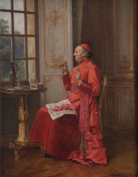 François BRUNERY (1845-1926)

Le Pêché du cardinal
Huile sur panneau.
Signée en bas à droite.
41 x 33 cm