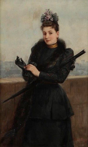 Marie d'EPINAY (XIXe-XXe siècle)

Élégante à l'ombrelle
Huile sur toile.
Signée en bas à droite.
(Petites restaurations).
61 x 38 cm