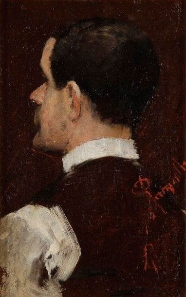 Antonio RAMALHO [portugais] (1858 / 59 - 1916)

Portrait de Belmiro de Almeida
Huile sur panneau.
Signée en bas à droite.
21 x 13 cm