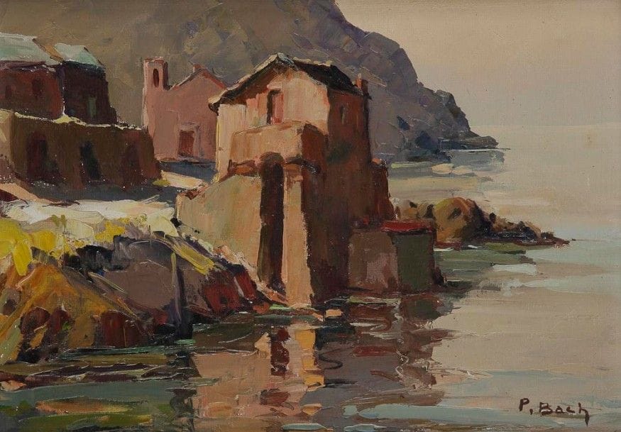 PIERRE BACH (1906-1971)

Corse, maisons en bord de mer
Huile sur toile.
Signée en bas à droite.
24 x 33 cm