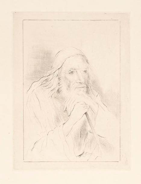 Jacob BALGLEY (1891-1934)
Études inachevées (Jacob; Joseph; Fêtes juives; Juifs à Jérusalem; Psaumes?) Suite complète de 22 planches gravées à la pointe sèche ou à l'eau-forte. Format de l'album: 34.5 x 25.5 cm Très belles épreuves sur japon, sous chemise rempliée (probablement laissés non signés en raison du décès de l'artiste). Tirage annoncé à 25 exemplaires.
Mots-clés: Judaica, Jewish, Hebrew, Judaïsme, Hébreu.
Unfinished studies (Jacob, Joseph, jewish Feasts, Jews in Jerusalem, Psalms?). Complete set of 22 dry-point or etched engravings. Very fine impressions on japan paper. Edition of 25 (probably left unsigned due to the artist's death).