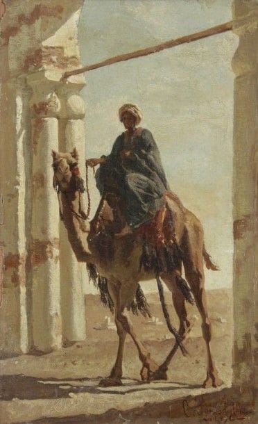 Joseph de La NEZIERE (1873-1944)
Femme dans un village africain
Huile sur toile.
Signée en bas à gauche.
116 x 46  cm
LOT RETIRÉ - LOT WITHDRAWN
