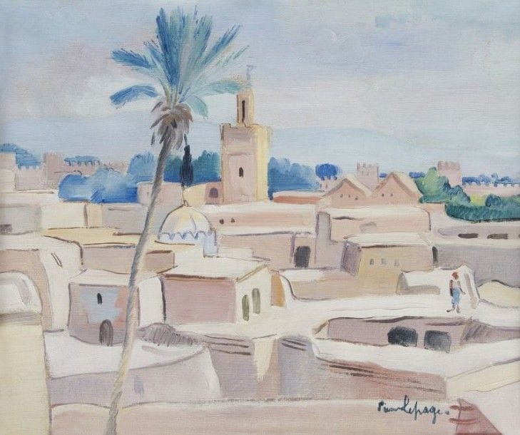 PIERRE LEPAGE (1906-1983)

Ville orientale, 1933
Huile sur toile.
Signée en bas à droite.
Datée au dos.
38 x 46 cm