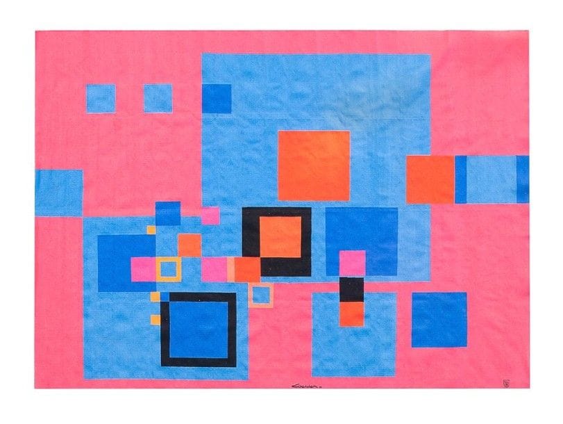 Claude LOEWER (1917-2006) Cartonnier 

Franc-carreau
Tapisserie.
Signée LOEWER dans la trame en bas au centre et porte le sigle de l'Atelier PICAUD dans la trame en bas à gauche, porte au dos le bolduc, signé LOEWER, avec les mentions de titre, de cartonnier, de dimensions, de matricule 180.72.1/4 et d'éditeur.
270 x 370 cm"