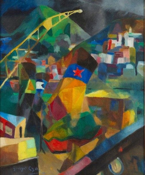 Georges Albert CYR (1880-1964)

Beyrouth, Le Port marchand, 1960
Huile sur toile.
Signée en bas à gauche.
Signée et datée et annotée «Port» au dos.
65 x 54 cm

Provenance: 
Collection de Madame F., Paris.
