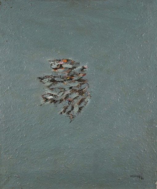 Dikran DADERIAN [arménien]

Oiseau, 1966
Huile sur toile.
Signée et datée en bas à droite.
Signée et datée au dos.
61 x 50 cm
