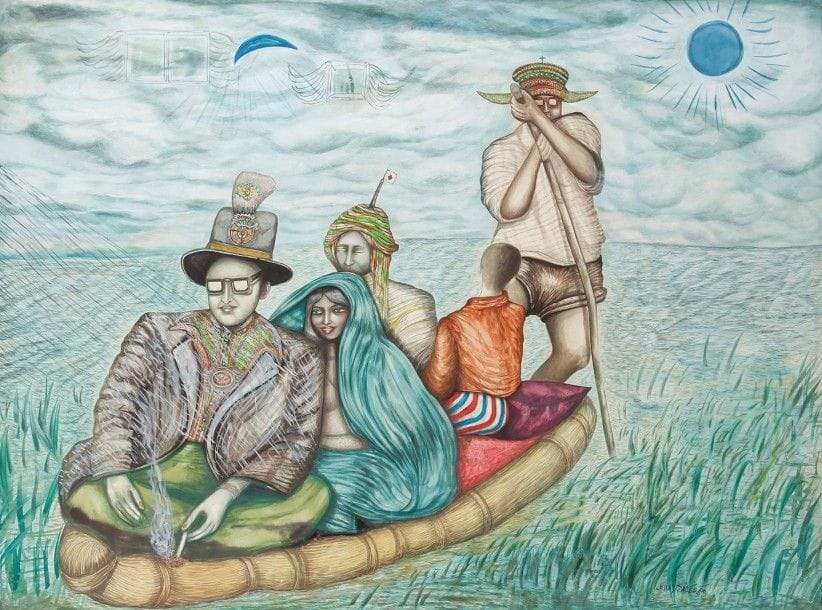 Ghasem HAJIZADEH [iranien] (Né en 1947)

Petit Texas, 1989
Huile sur papier marouflé sur toile.
Signée et datée en bas à droite.
90 x 120 cm
