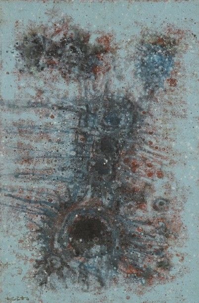 Akira KITO [japonais] (1925-1994)

Tonnerre bleu, 1962
Huile sur toile.
Signée en bas à gauche.
Signée, datée et titrée au dos.
33 x 22 cm
