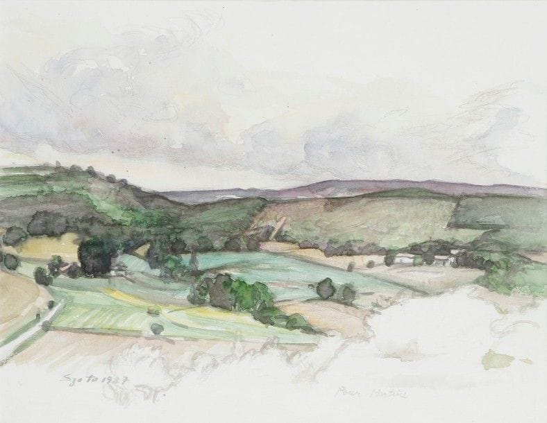 Lap SZETO [chinois] (né en 1949)

Paysage, 1987
Aquarelle.
Signée et datée en bas à gauche.
Dédicacée à Martine Franck en bas à droite.
30,5 x 39 cm

Provenance: 
Ancienne collection Henri Cartier-Bresson et Martine Franck, Paris.
