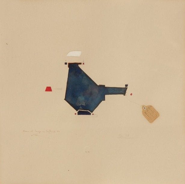 PHILIPPE FAVIER (né en 1957)

Lieu-dit, 1991
Aquarelle, et collage.
Monogrammée, datée et titrée dans la composition.
Signée et dédicacée en 1992.
24 x 24 cm

Provenance: 
Collection Georges Coppel, Paris.
