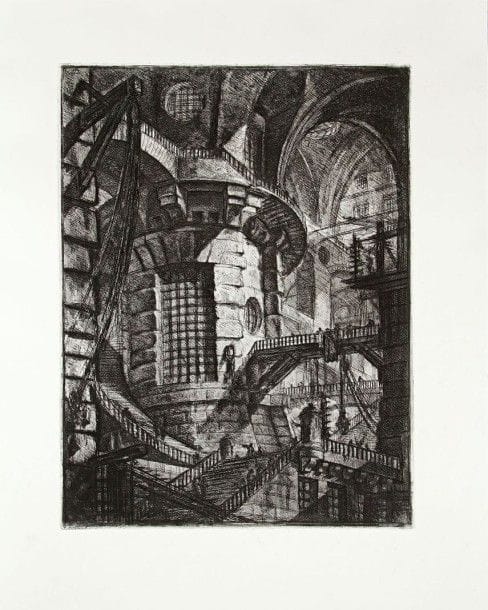 Giambattista PIRANESI (1720-1778)

 La Tour circulaire (Carceri, pl. 3). 1749. Eau-forte. 415 x 550. Hind 3; Robison 30. Belle épreuve d'un tirage moderne sur vélin blanc fort, soigneusement lavée, avec petite déchirure habilement restaurée en tête. Grandes marges.