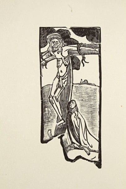 Emile BERNARD (1868-1941)

 Crucifixion. 1891-1892. Bois gravé. 150 x 350. I.F.F. 1; Stein-Karshan 4; Morane 27. Très belle épreuve sur vergé, non signée, très légèrement oxydée. Quelques rares rousseurs claires. Toutes marges non ébarbées. Tirage définitif à 100 épreuves pour L'Estampe originale (timbre sec : Lugt 819a). Ex-coll. H.-M. Petiet.