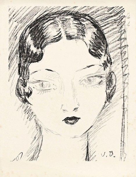 Kees VAN DONGEN (1877-1968)

 Tête de femme de face, cheveux courts. 1929. Lithographie. 218 x 283. Juffermans (2003) L 15. Belle épreuve sur japon, du tirage de tête pour Le Manuscrit autographe, n° 25. Léger empoussiérage et oxydation aux bords du feuillet. Quelques infimes rousseurs. Toutes marges non ébarbées.