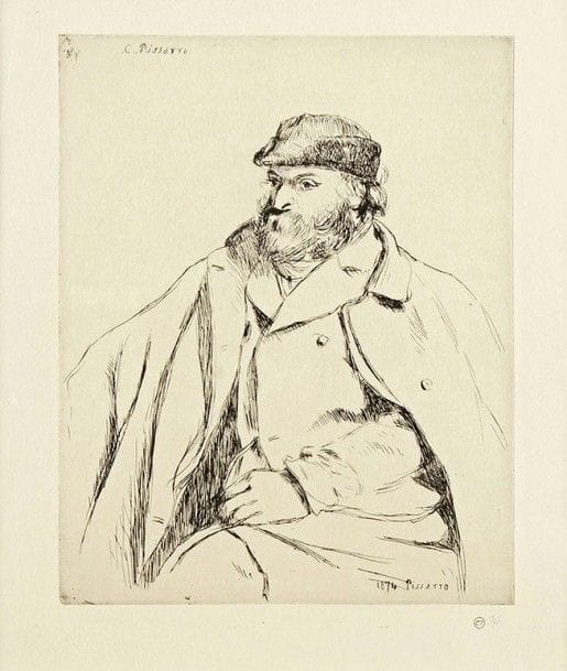Camille PISSARRO (1830-1903)

 Paul Cézanne. 1874. Eau-forte. 215 x 267. Delteil 13. Très belle épreuve, l'une des 15 sur japon, du tirage de 1920 à 75 épreuves, timbrée (Lugt 613f) et numérotée au crayon. Long et fin pli cassé oblique dans la marge gauche. Court pli cassé dans l'angle inférieur droit. Quelques plis de manipulation. Toutes marges non ébarbées. Tirage total à environ 95 épreuves (dont seulement 18 ou 20 du vivant de l'artiste). Cadre.