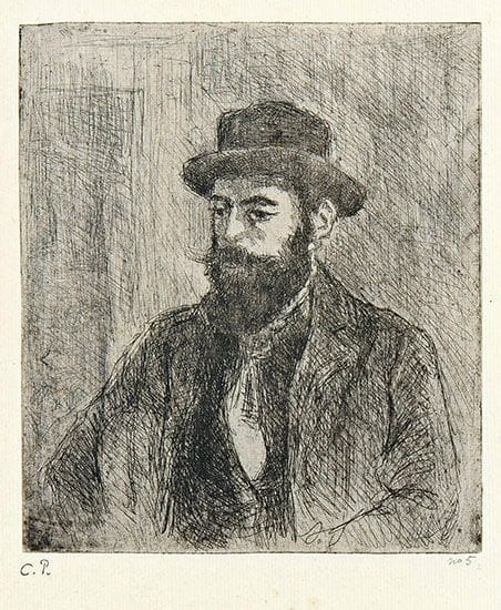 Camille PISSARRO (1830-1903)

 Portrait de Lucien Pissarro. 1890. Eau-forte sur zinc. 150 x 175. Delteil 91. Très belle et fraîche épreuve sur vergé mince l'une des 6 du tirage posthume, timbrée (Lugt 613e) et numérotée au crayon. Infimes rousseurs claires et minuscules taches en marge inférieure. Toutes marges. Tirage total à environ 10 épreuves (dont seulement quelques-unes du vivant de l'artiste).