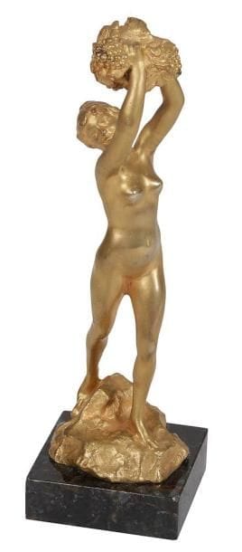 A. VARENNE

Bacchante
Bronze doré. Fondeur Barbedienne. Signé.
H. 17,5 cm