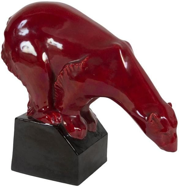 Paul Millet à Sèvres

Ours polaire
Céramique émaillée rouge et noir. Marquée du cachet circulaire PM sous la base. H. 33 cm