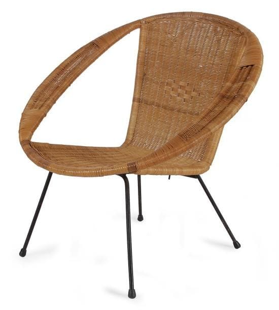 ANNEES 1950

Saturne
Un fauteuil en osier, pieds en métal laqué noir. H. 78 cm