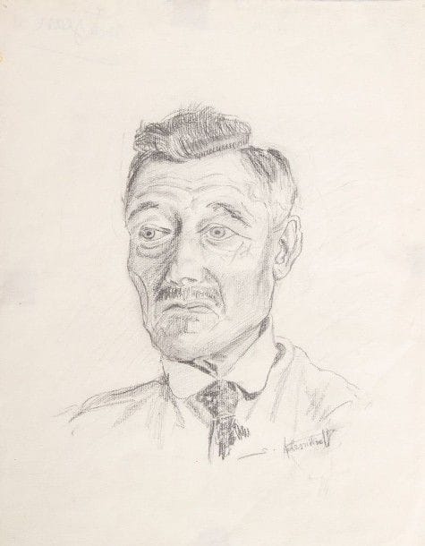 S. KOLESNIKOFF

Portrait d'homme
Mine de plomb. 
Signée à droite sous le portrait S Kolesnikoff. 
Annotation au dos: Oncle Jean et annotation Sergeï Kolesnikoff (1889 - 1952).
31 x 24 cm