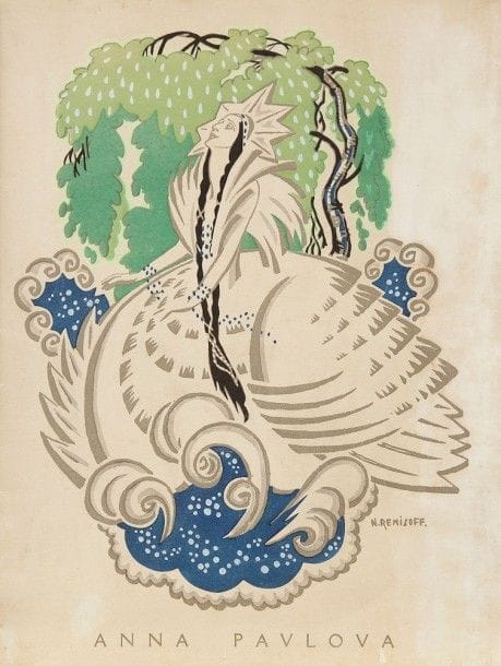 Anna Pavlova et les principaux artistes de sa troupe, au Palais du Trocadéro. Programme juin 1921.
Cinq représentations chorégraphiques au profit de la Fondation Anna Pavlova pour les enfants des réfugiés russes et les veuves et orphelins de guerre français.
Format in-folio, 22 pages, couverture signée N. Remisoff, plusieurs portraits des artistes.
32 x 24,5 cm