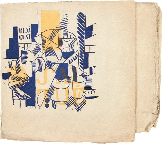 Blaise cendrars (1887-1961)
J'ai tué. Prose par Monsieur Blaise Cendrars et5 dessins de Monsieur Fernand Léger (Paris, À la Belle Édition, 1918); plaquette in-12 carrée, brochée, à toutes marges, couverture illustrée (marges un peu empoussiérées et légèrement froissées) Édition originale, imprimée en rouge par François Bernouard, et ornée de5 dessins de Fernand Léger, dont 2 hors texte à pleine page en bleu et celle de la couverture rehaussée de jaune au pochoir.
Un des 25 exemplaires sur Japon (n° 27) avec une suite des dessins (en noir et non en bleu comme indiqué au justificatif).
Envoi autographe signé, au crayon sous le justificatif, numérotés de 3 à 27», à Misia:
«à Madame Edwards
respectueux hommages de Blaise Cendrars
soldat. 
novembre 1918».
[Misia Edwards (1872-1950), bien que divorcée de son second mari Alfred Edwards en 1909, n'épousera le peintre José-Maria Sert qu'en 1920, quittant alors le nom de Mme Edwards pour celui de Misia Sert.]