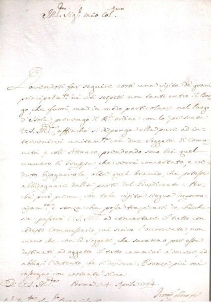 PARME. Guillaume DU TILLOT (1711-1774) homme politique, il fut Premier ministre du duché de Parme
29 L.S. avec compliments autographes, Parme ou Colorno 1763-1771, au comte Francesco Branciforti, colonel; 45 pages formats divers; en italien (les 4 premiers en espagnol) Ordres militaires au sergent puis lieutenant colonel de la place de Piacenza, sous l'autorité de l'Infant duc de Parme: affaires de police, mouvements de troupes, lutte contre les contrebandiers, milices, logement de soldats, recherche d'individus, promotions ou décisions concernant des soldats, déserteurs, etc