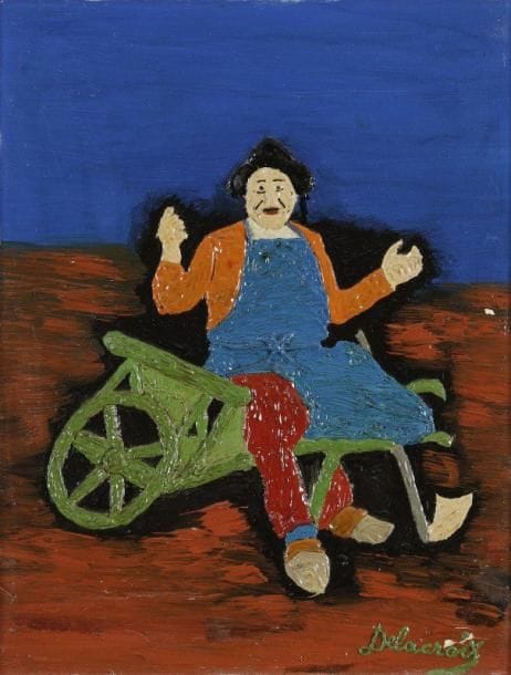 Emilienne DELACROIX (1893-1990)

Le Jardinier
Huile sur carton.
Signée en bas à droite.
Dédicacée au dos à Liliane Debernard en souvenir de sa mère Emilienne Delacroix.
35x27 cm