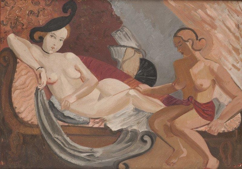 Nina NEGRI (1909-1981)

Nus au canapé, 1933
Huile sur toile.
Signée et datée en bas à gauche.
65x92 cm
Provenance:
Salon des Tuileries, Paris, 1933.