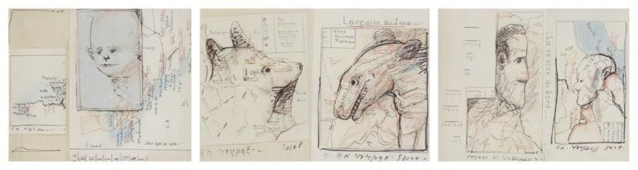 Louis PONS (né en 1927)

Cartes de voyage
3 dessins à l'encre et crayon.
Signés Snop.
Formats divers.
