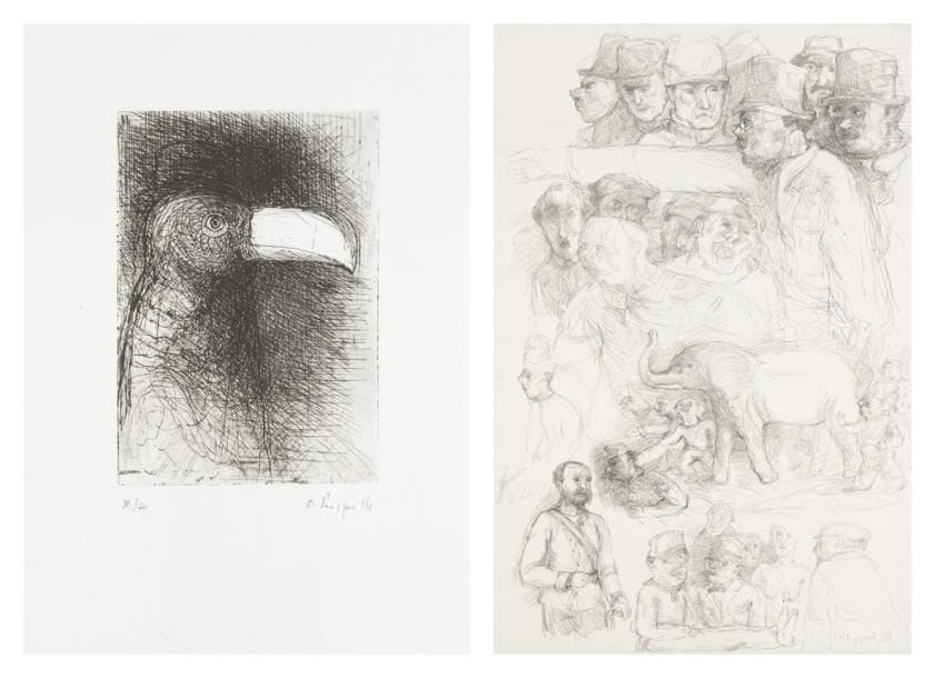 Denis POUPPEVILLE (né en 1947)

Personnages
11 dessins à l'encre ou mine de plomb.
Signés.
Formats divers.
On y joint 4 gravures.
