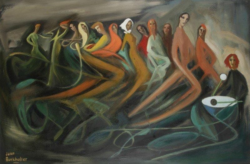 JEAN BURKHALTER (1895-1982)

Sur un rythme de Bach, 1965
Huile sur isorel.
Signée en bas à gauche.
Signée, datée et titrée au dos.
98x150 cm