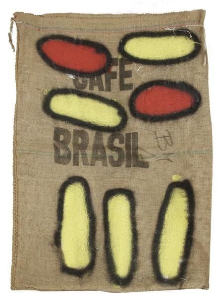 GERARD ZLOTYKAMIEN (NE EN 1940)

Taches
Peinture au pistolet sur sac de toile
Signée au dos.
97x68 cm