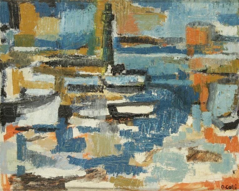 Denise CALLÉ (née en 1915)

Le Port
Huile sur toile.
Signée en bas à droite.
60x81 cm