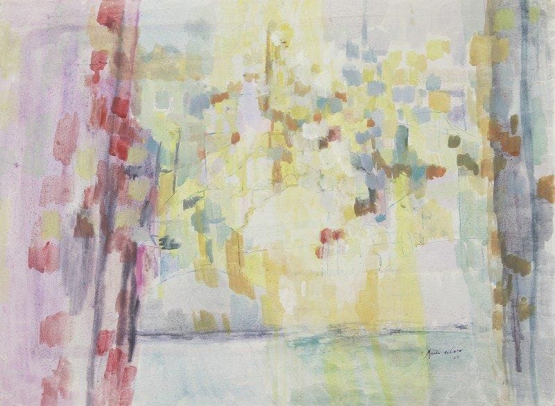 Anita de CARO (1909-1998)

Fenêtre ensoleillée, 1957
Gouache.
Signée et datée en bas à droite.
Titrée au dos.
(Petites déchirures).
40x55 cm