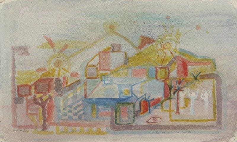 Anita de CARO (1909-1998)

La Maison du bonheur, vers 1950
Gouache.
Signée et titrée.
26x44 cm