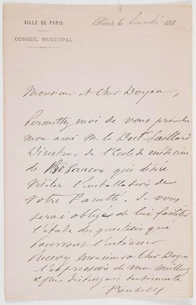 Politique. 46 L.A.S., 6 L.S. (dont un fragment) et 16 cartes de visite autographes ou a.s.; on joint qqs photos et documents imprimés.{BR} René Coty, Jules Favre (2), Jules Ferry, Charles de Freycinet (9), Édouard Herriot (7), Jules Jeanneney (2), Léon Laurent-Pichat (21), Pierre Laval, Gustave Mesureur (3), Eugène Poubelle (7), Ferdinand Sarrien (2), André Tardieu (4), Albert Thomas, Édouard Vaillant, Pierre Waldeck-Rousseau (5).{BR}