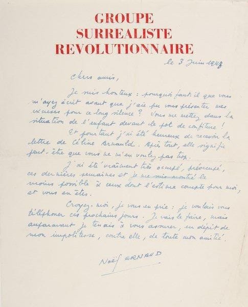 [Paul dermée (1886-1951) écrivain, poète et critique littéraire belge]
16 L.A.S. et 2 L.S. à lui adressées, 1913-1948.{BR} Noël Arnaud (en-tête Groupe surréaliste révolutionnaire), Henri Barbusse, André Billy (constat de mésentente), Jacques-Émile Blanche (sur son appel aux ?Avantguardas? pour constituer au musée de Strasbourg «une salle de peinture française ?ultra-moderne?»), Blaise Cendrars (il a passé tout l'été sur une étude de la Spirale), Jean Cocteau (il est dégoûté par l'écho de L'Intransigeant et son directeur Bailby: «Ce ne sont pas mes m?urs d'admettre qu'on me flatte d'une main et pince mes collaborateurs de l'autre»?), Gabrielle Camille Flammarion, Paul Fort (9 de 1915, sur ses Poèmes de France et Léo d'Orfer), Remy de Gourmont («le courage de dire sa vérité [...] est peut-être le seul bonheur»), Jules Supervielle.{BR}