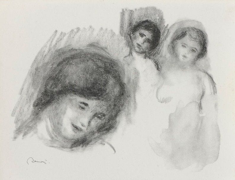 Pierre-Auguste RENOIR (1841-1919)

La Pierre aux trois croquis. Vers 1904. Lithographie. 285 x 225. Delteil, Stella 41. Très belle épreuve sur vélin, timbrée (Lugt 2137b). Toutes marges non ébarbées.