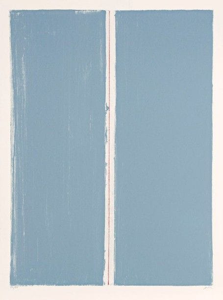 GENEVIEVE ASSE (née en 1923)

Ligne rouge II. 1988. Lithographie. 430 x 585. Mason 318. Impression en couleurs. Très belle épreuve sur vélin, numérotée et signée au crayon. Toutes marges. Tirage à 90 épreuves. Éd. de la Société des amis du Musée d'art moderne de la Ville de Paris.
 Provenance : collection du photographe Jean-François Bonhomme.