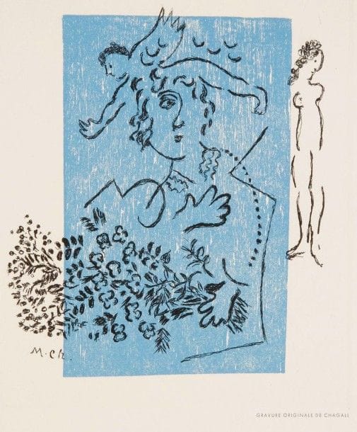 Marc CHAGALL (1887-1985)

Carte de voeux pour la galerie Aimé Maeght. 1963. Eau-forte. 160 x 190. Impression en couleurs. Très belle épreuve sur vélin blanc remplié, avec texte typographié en couverture.