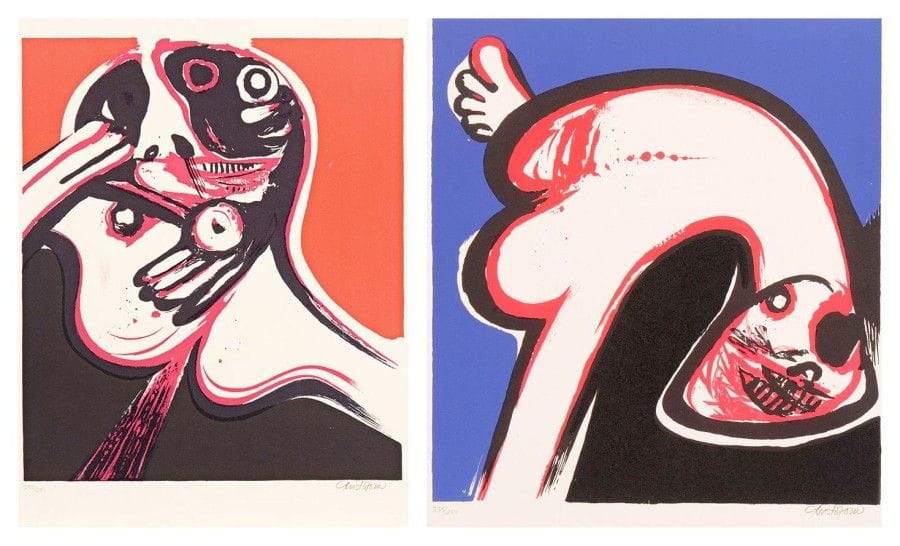 John Cristoforou (né en 1921)

Trois oiseaux fusants gravés et noirs en leur vol coupeur. Poèmes de Gérard Voisin. Lithographies de John Christoforou. [s.l.], 1972. Un album in-fol. en feuilles, contenant 3 lithographies en couleurs. Très belles épreuves sur vélin, numérotées et signées à la mine de plomb. Toutes marges. Tirage à 280 épreuves.