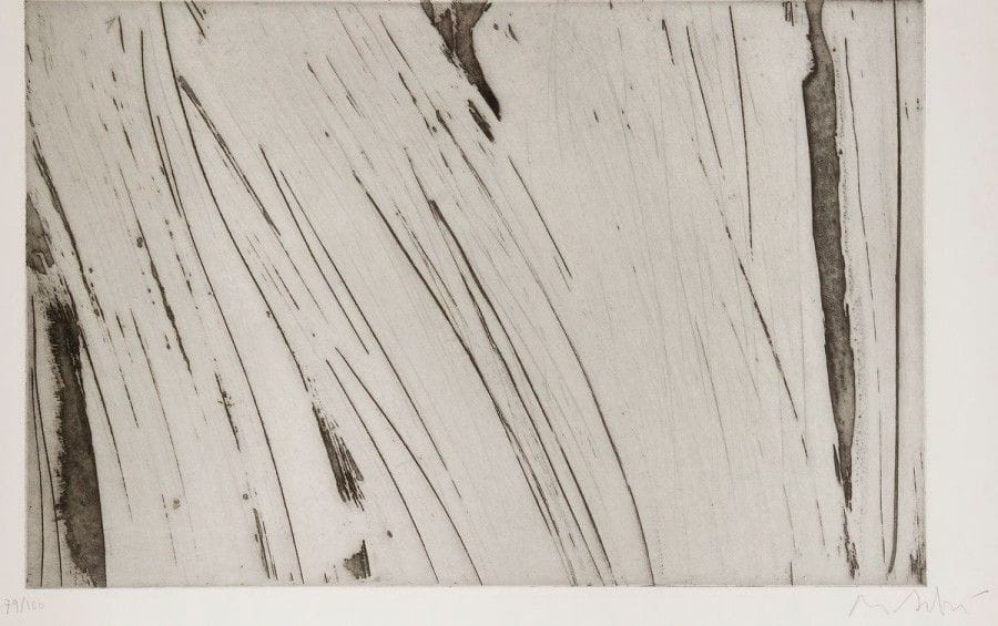 Olivier DEBRE (1920-1999)

Signe-paysage (projet pour Toutes les aubes conjuguées). 1978. Eau-forte et aquatinte. 491 x 320. Pernoud 149. Très belle épreuve sur vélin, numérotée et signée au crayon. Toutes marges. Tirage à 100 épreuves. Édition des Amis du Musée d'Art Moderne de la Ville de Paris. Cadre.
