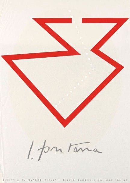 Lucio Fontana (italien, 1899-1968)

Concept spatial (ligne rouge et point blancs). Affiche pour la galerie Il Quadro Biella, Turin. Sérigraphie en couleurs sur plexiglas. [500 x 700]. Parfaite épreuve.