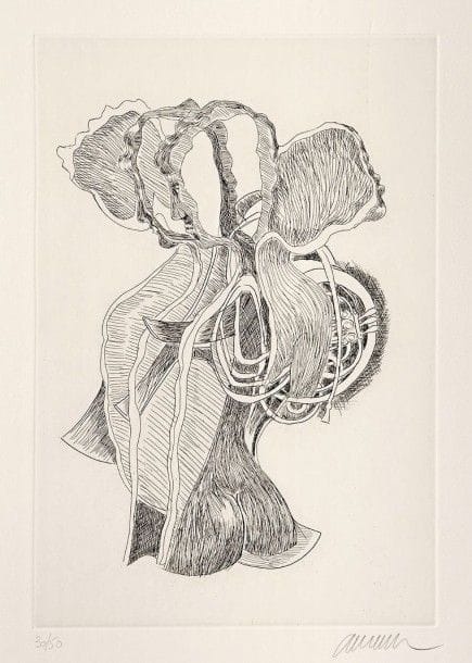ARMAN (Armand-Pierre FERNANDEZ, dit) (1928-2005)

Sans titre. 1990. Eau-forte. 265 x 400. Otmezguine et Moreau 283. Très belle épreuve sur vélin blanc, numérotée et signée au crayon. Long enfoncement filiforme en tête, descendant sous le coup de planche. Toutes marges non ébarbées. Tirage à 50 épreuves. (Planche éditée à l'occasion de la rétrospective « Arman estampes » de l'artiste au Musée du Dessin et de l'Estampe Originale de Gravelines).