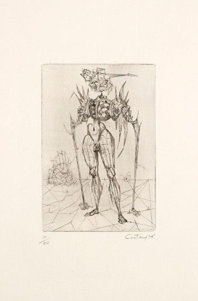 Lucien COUTAUD (1904-1977)

Personnage au damier. 1946. Eau-forte et pointe sèche. 105 x 157. Parfaite épreuve sur vélin, numérotée, signée et datée au crayon puis titrée en pied. Toutes marges. Tirage à 20 épreuves. Cadre (entre deux verres).