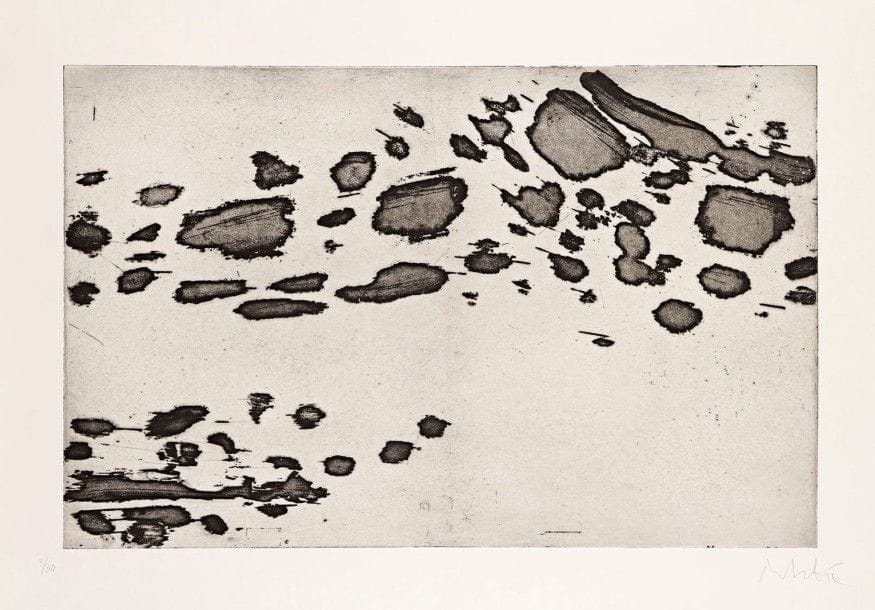 Olivier DEBRE (1920-1999)

Signe-paysage II ou Taches grises. 1988. Eau-forte. 645 x 413. Pernoud 209. Très belle et fraîche épreuve sur vélin, numérotée et signée au crayon. Toutes marges. Tirage à 30 épreuves. D. Crégut éd.