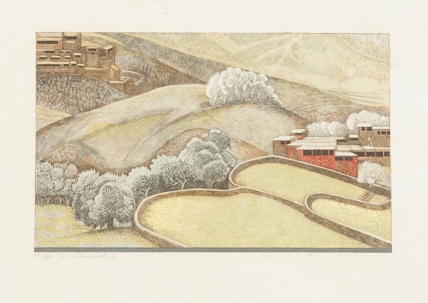 François-Louis SCHMIED (1873-1941)

Paysage de l'Atlas. Pl. pour le Général Catroux et F.-M. et Théo Schmied, Sud-Marocain. Grand-Atlas. Anti-Atlas
Gravure sur bois.
Signée et annotée à la mine de plomb.

15.2 x 24.7 cm