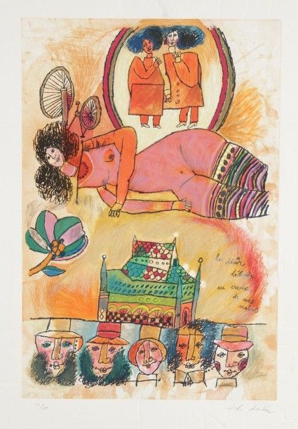 Théo TOBIASSE (1927-1993)

Le Désir déborde au creux de mes mains
Lithographie.
Signée et numérotée sur 75.

85.5 x 63 cm
